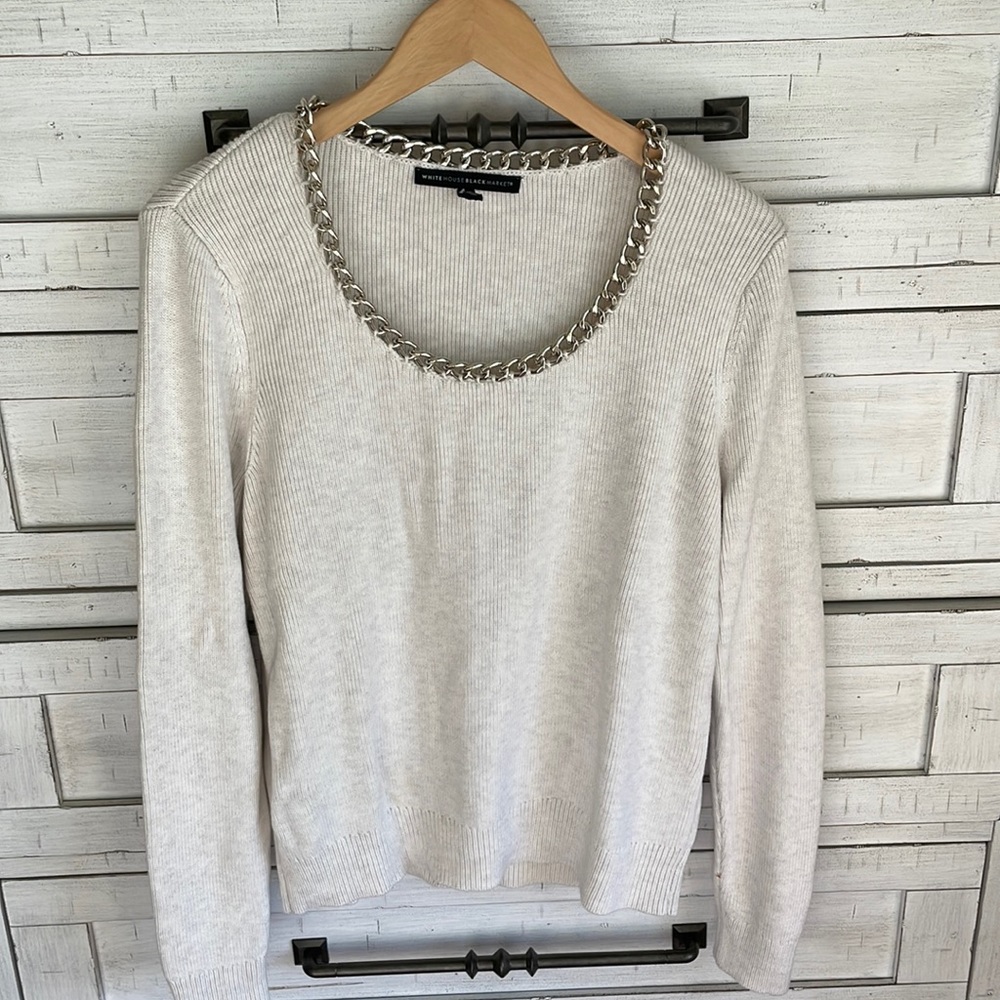 XL White House Black Market Chain Neck Sweater